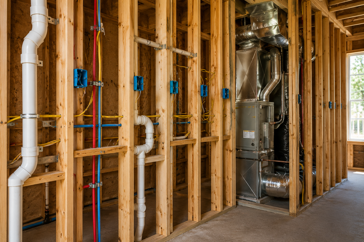 Interior of house under construction