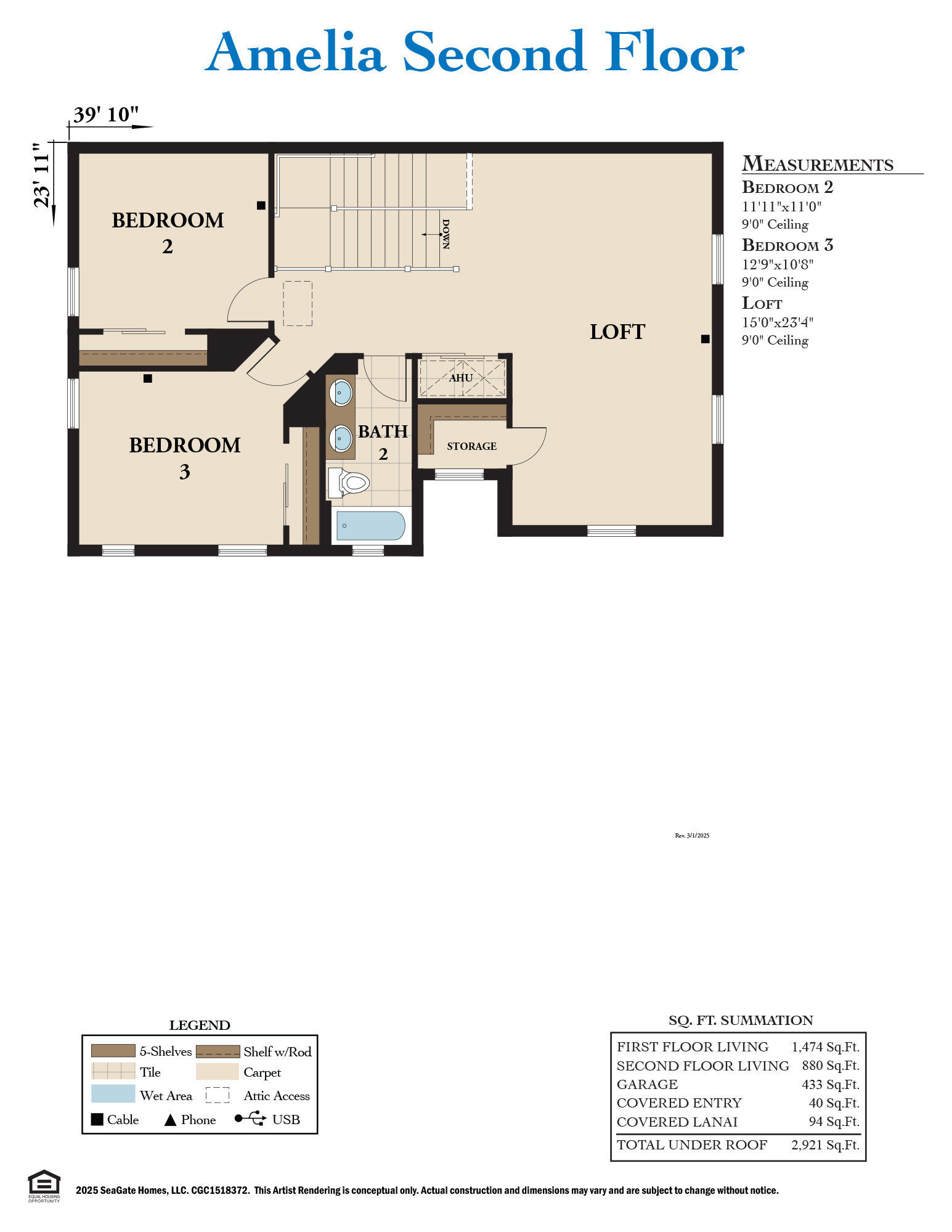 Amelia Base Floor Plan Second Floor