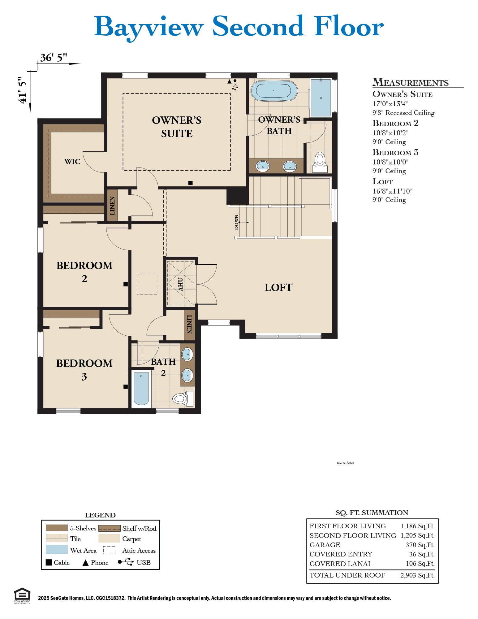 Bayview Base Second Floor Plan