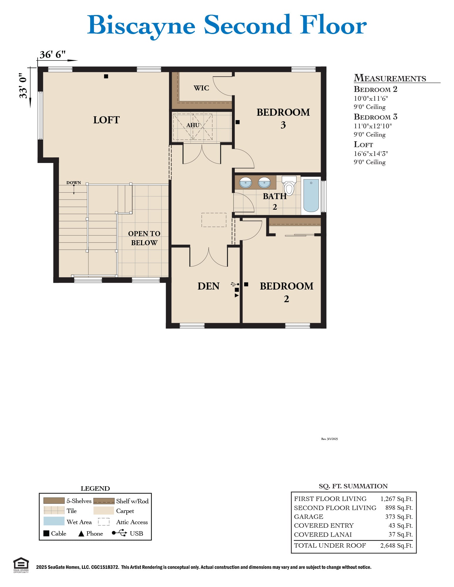 Biscayne Base Second Floor Plan