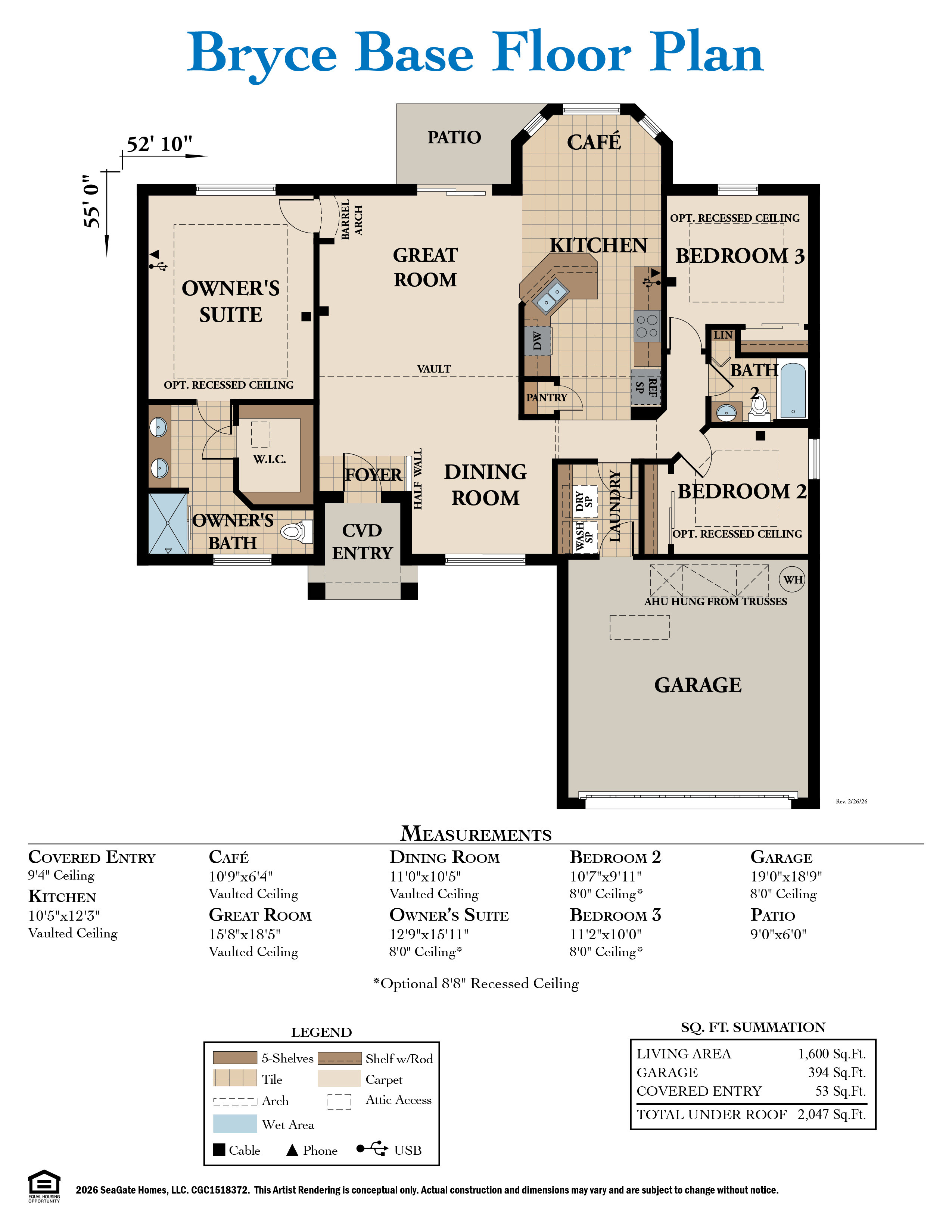 Bryce Base Floor Plan