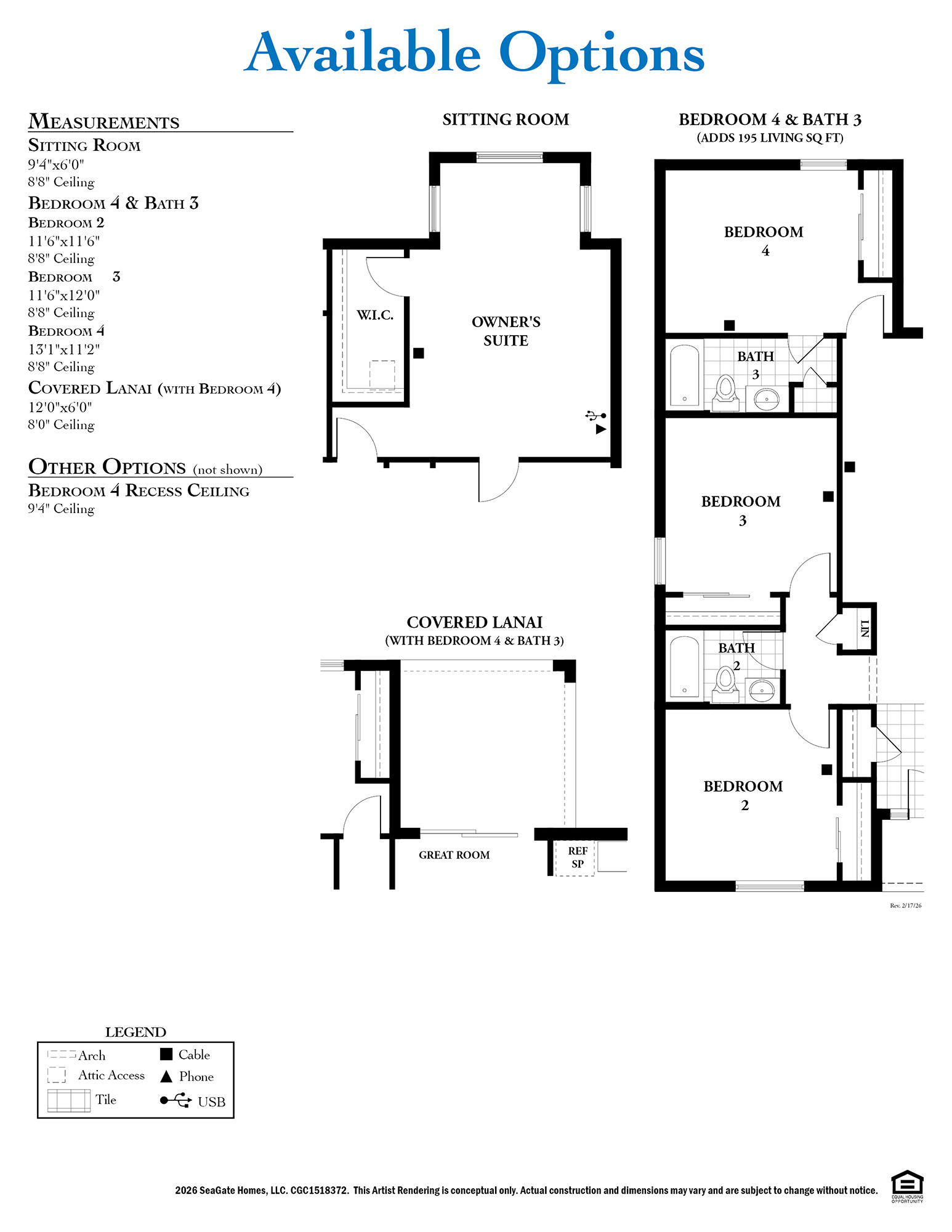 Coral Floor Plan Options