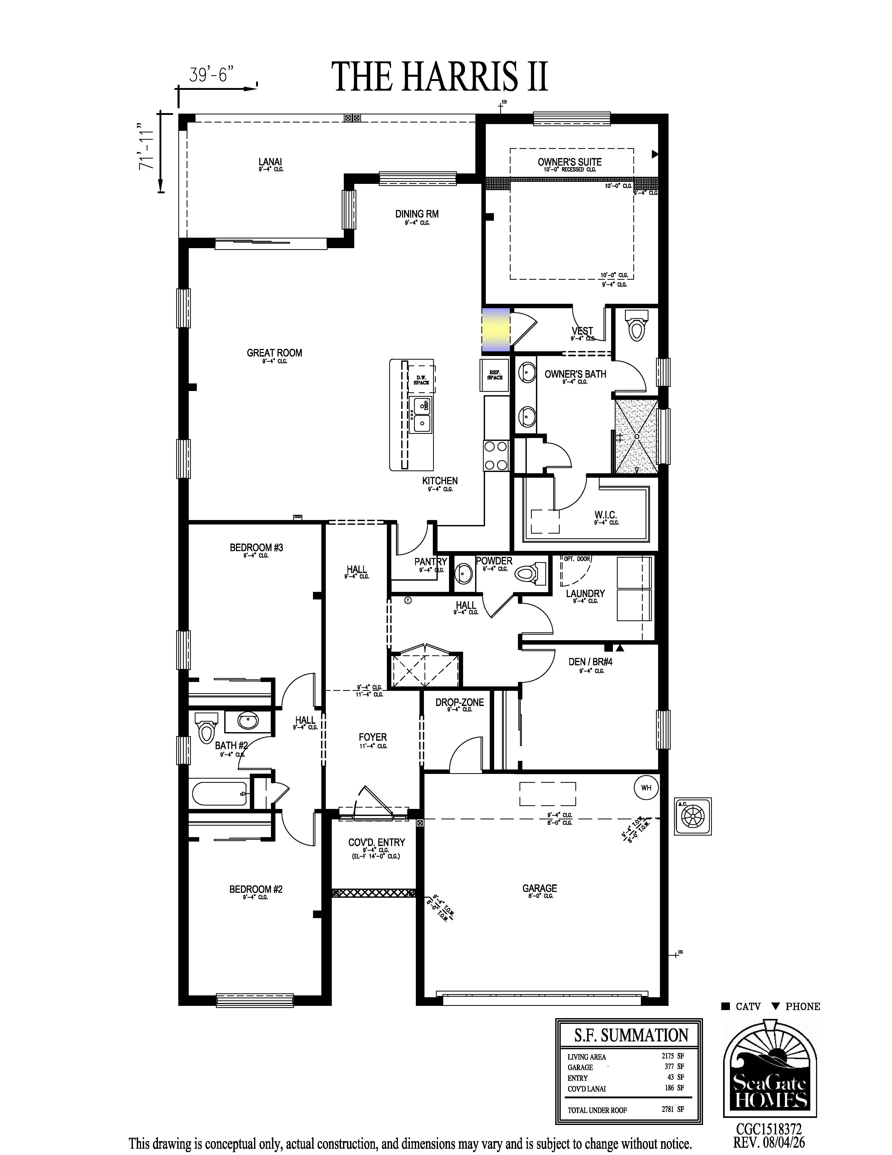 Harris II Base Floor Plan