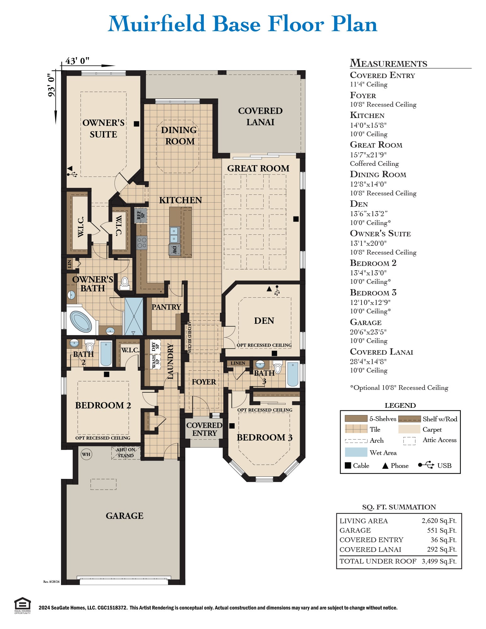 Muirfield Base Floor Plan