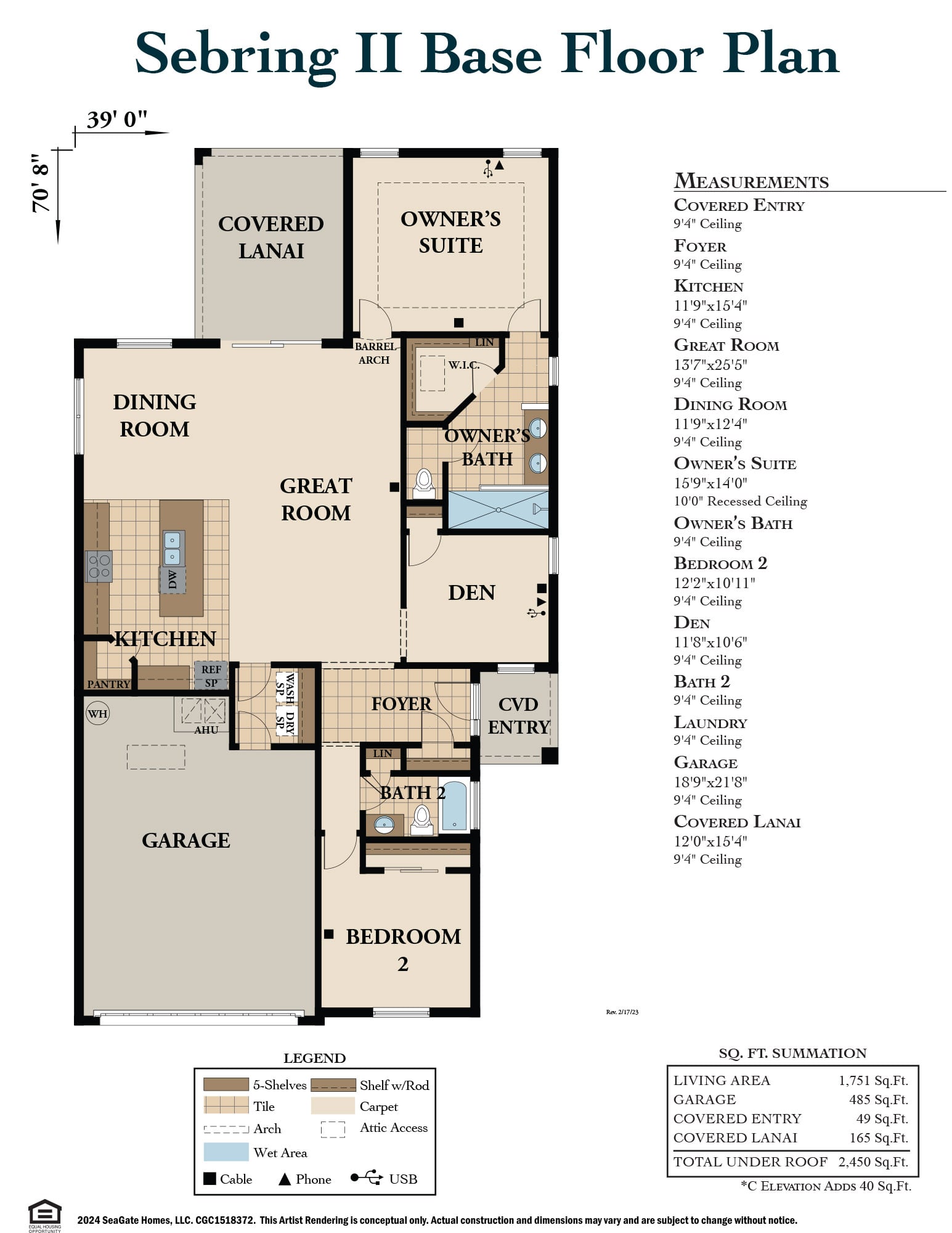 Sebring Base Floor Plan