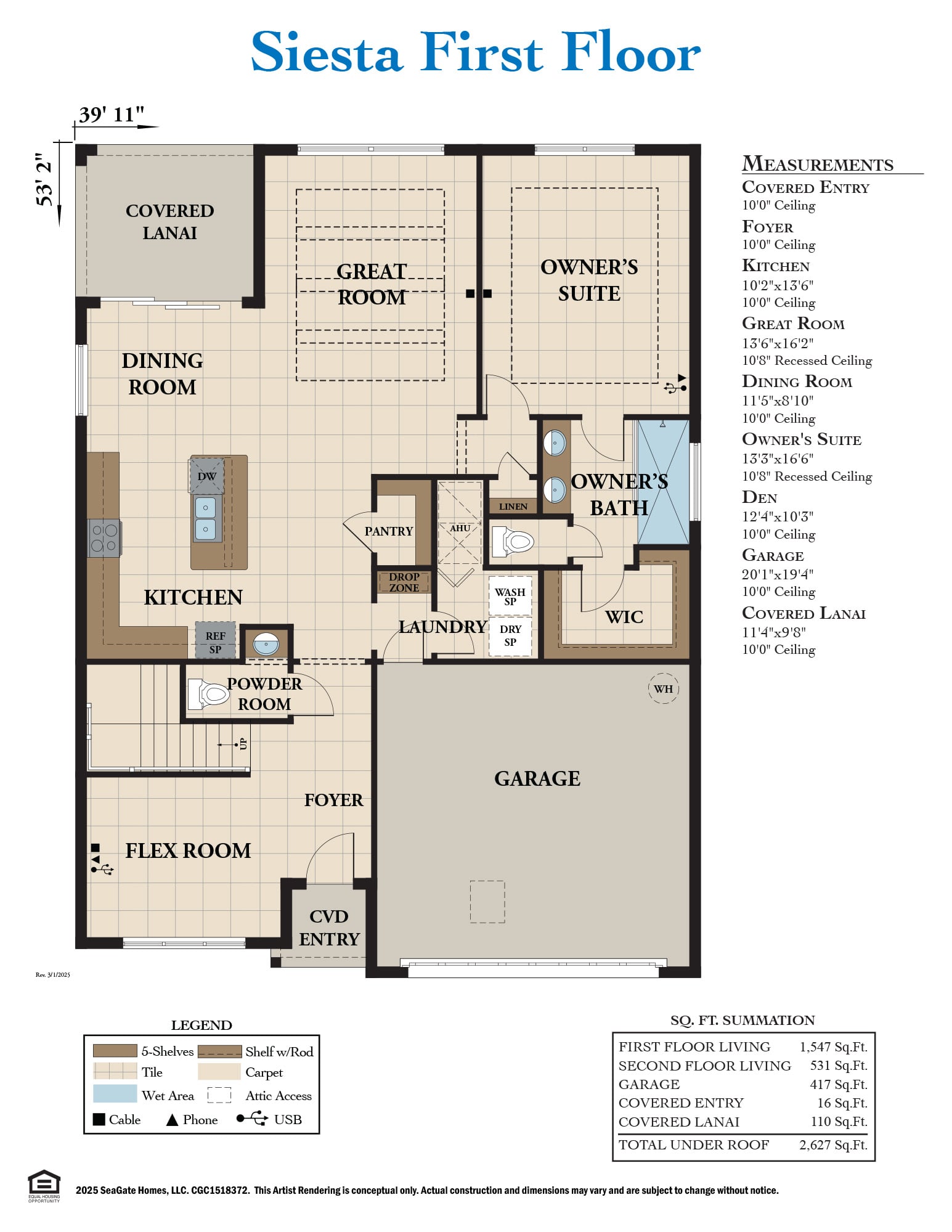 Siesta Base First Floor Plan