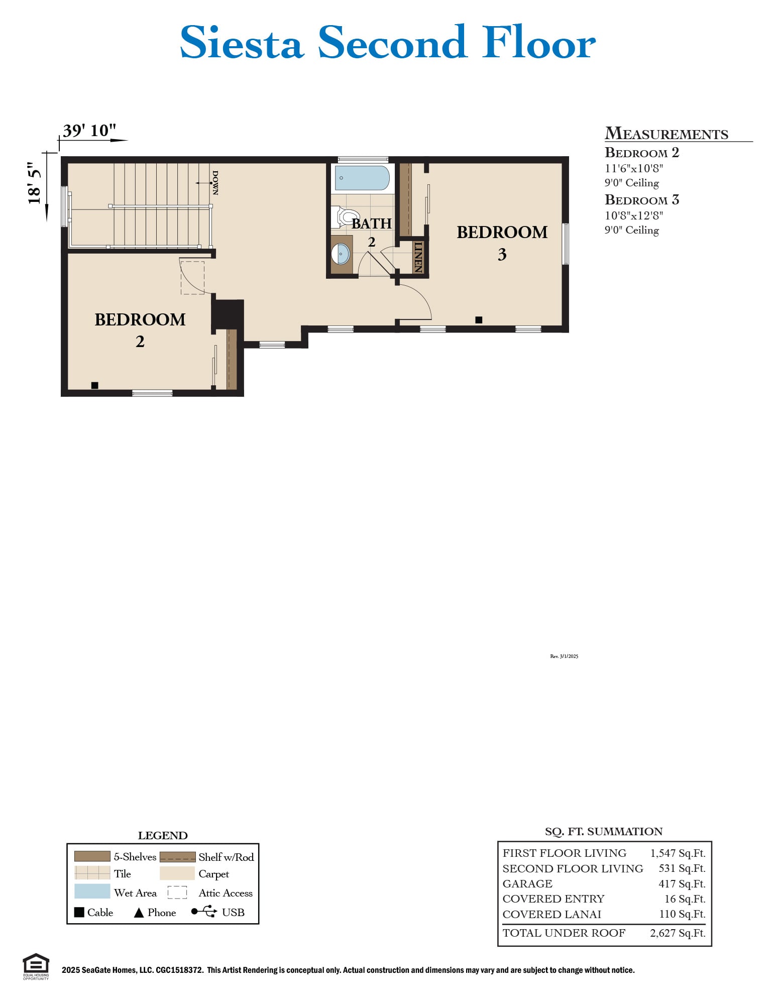 Siesta Base Second Floor Plan