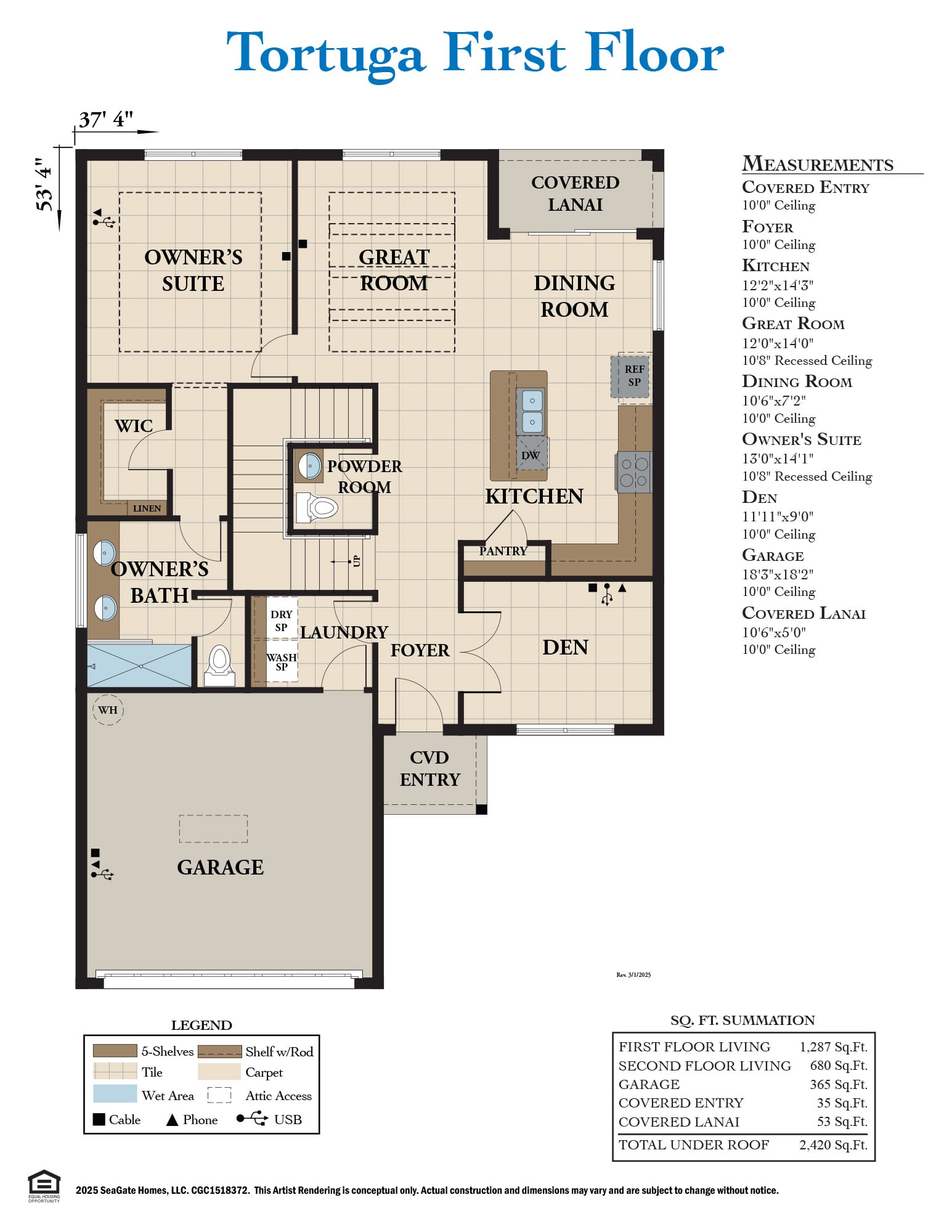 Tortuga Base First Floor Plan