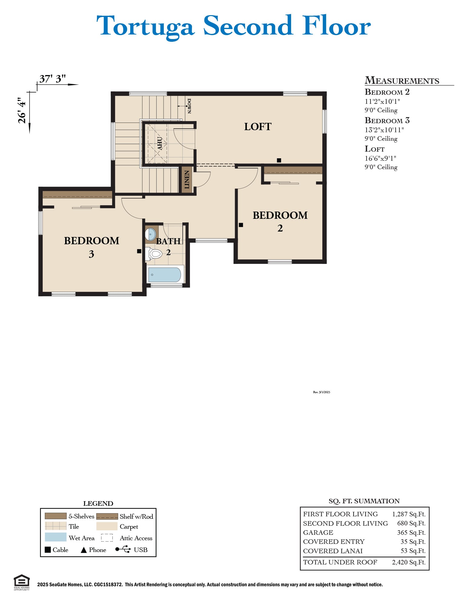 Tortuga Base Second Floor Plan